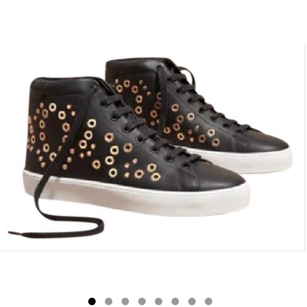 BURBERRY High Top Sneakers Black w/ Gold 39